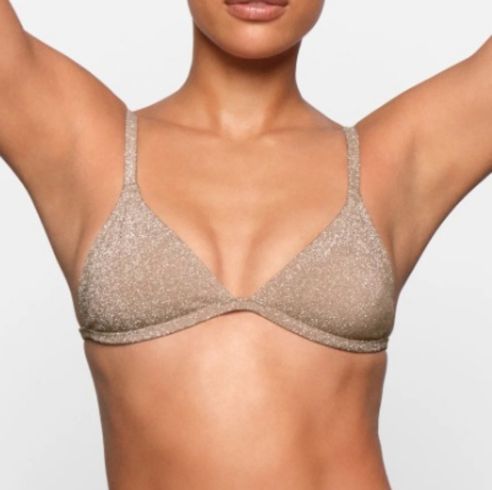 Skims glitter swim triangle bikini top